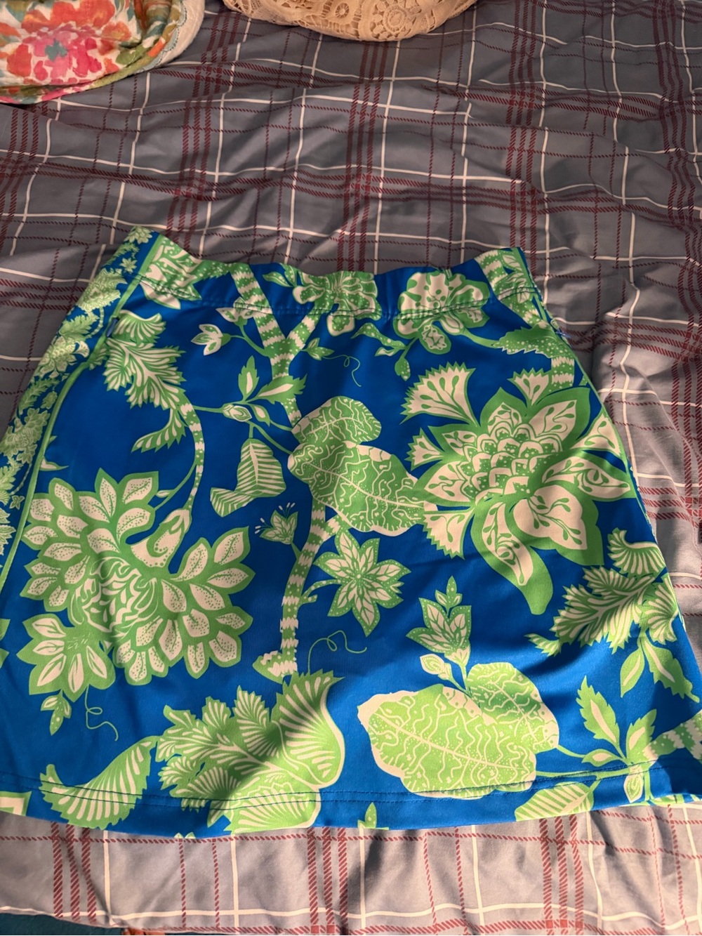 Gretchen Scott Tropical Print skort small - Blue & Lime